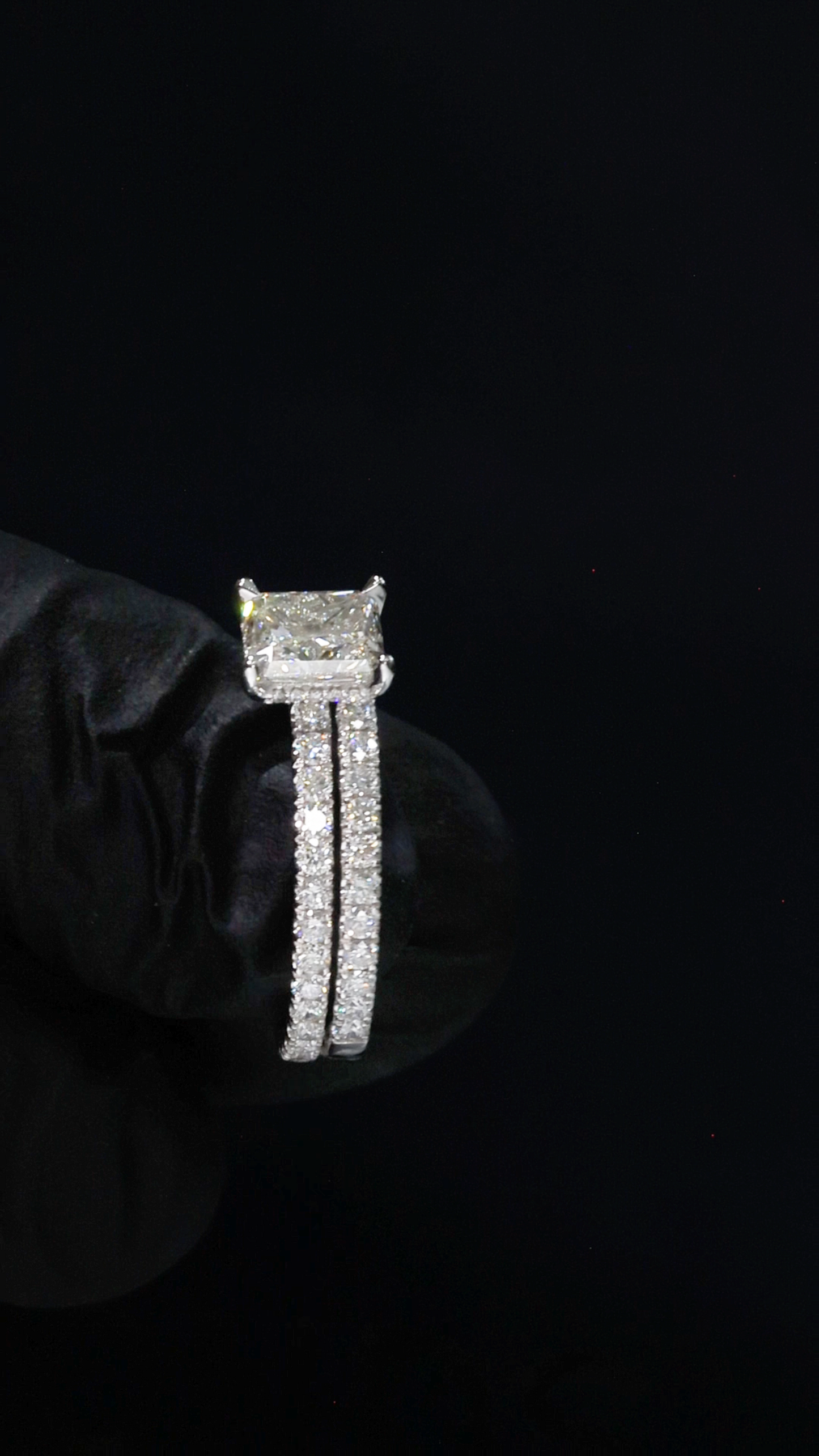 Round Diamond Halo Engagement Ring in White Gold | Classic Pavé Luxury Design