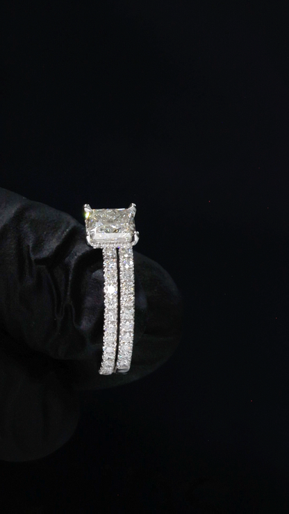 Round Diamond Halo Engagement Ring in White Gold | Classic Pavé Luxury Design