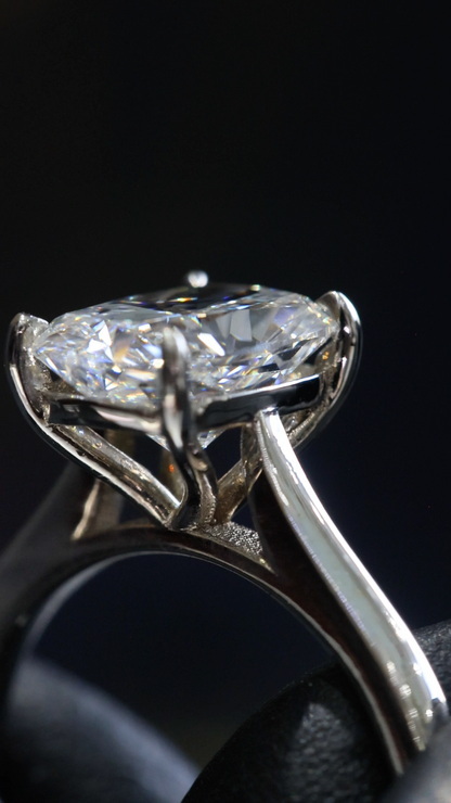 Radiant-Cut Lab-Grown Diamond Solitaire Ring in White Gold | Modern Prong Setting