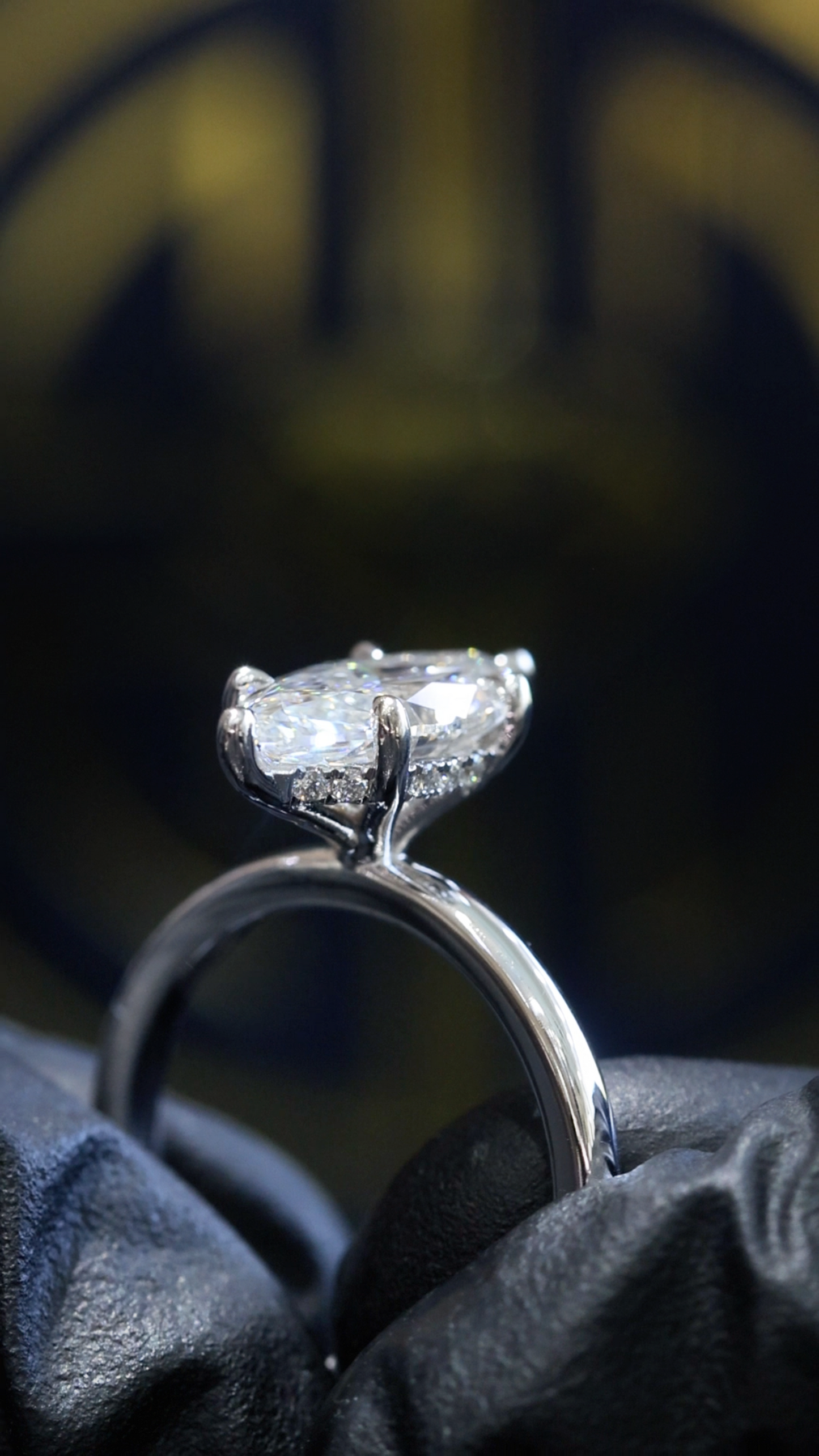 Marquise Lab-Grown Diamond Solitaire Ring in White Gold | Classic Prong Setting