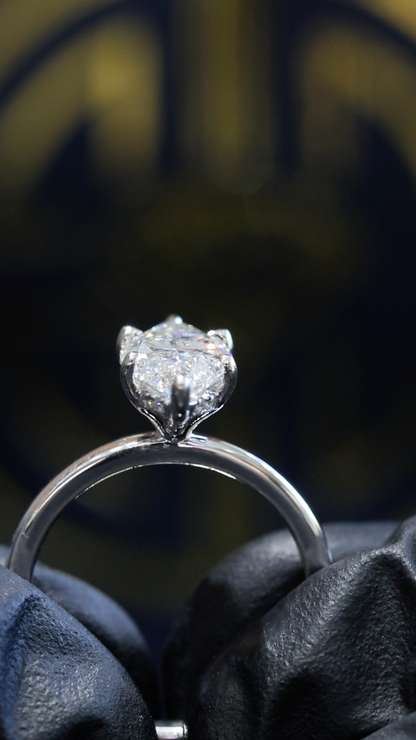 Marquise Lab-Grown Diamond Solitaire Ring in White Gold | Classic Prong Setting