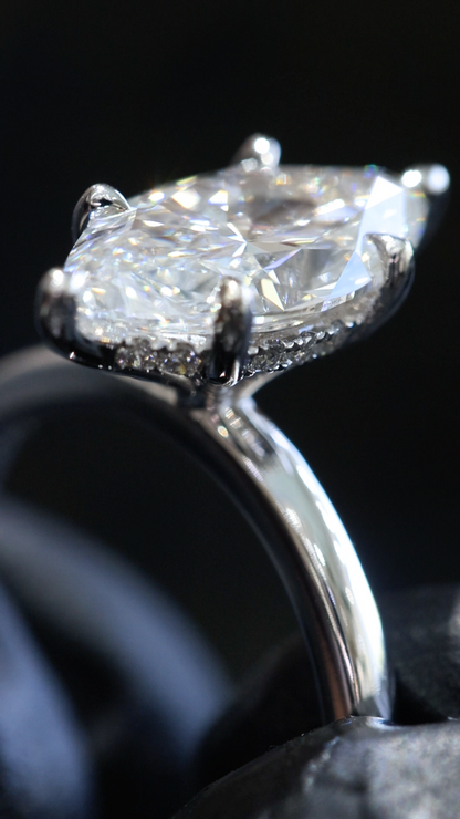 Marquise Lab-Grown Diamond Solitaire Ring in White Gold | Classic Prong Setting