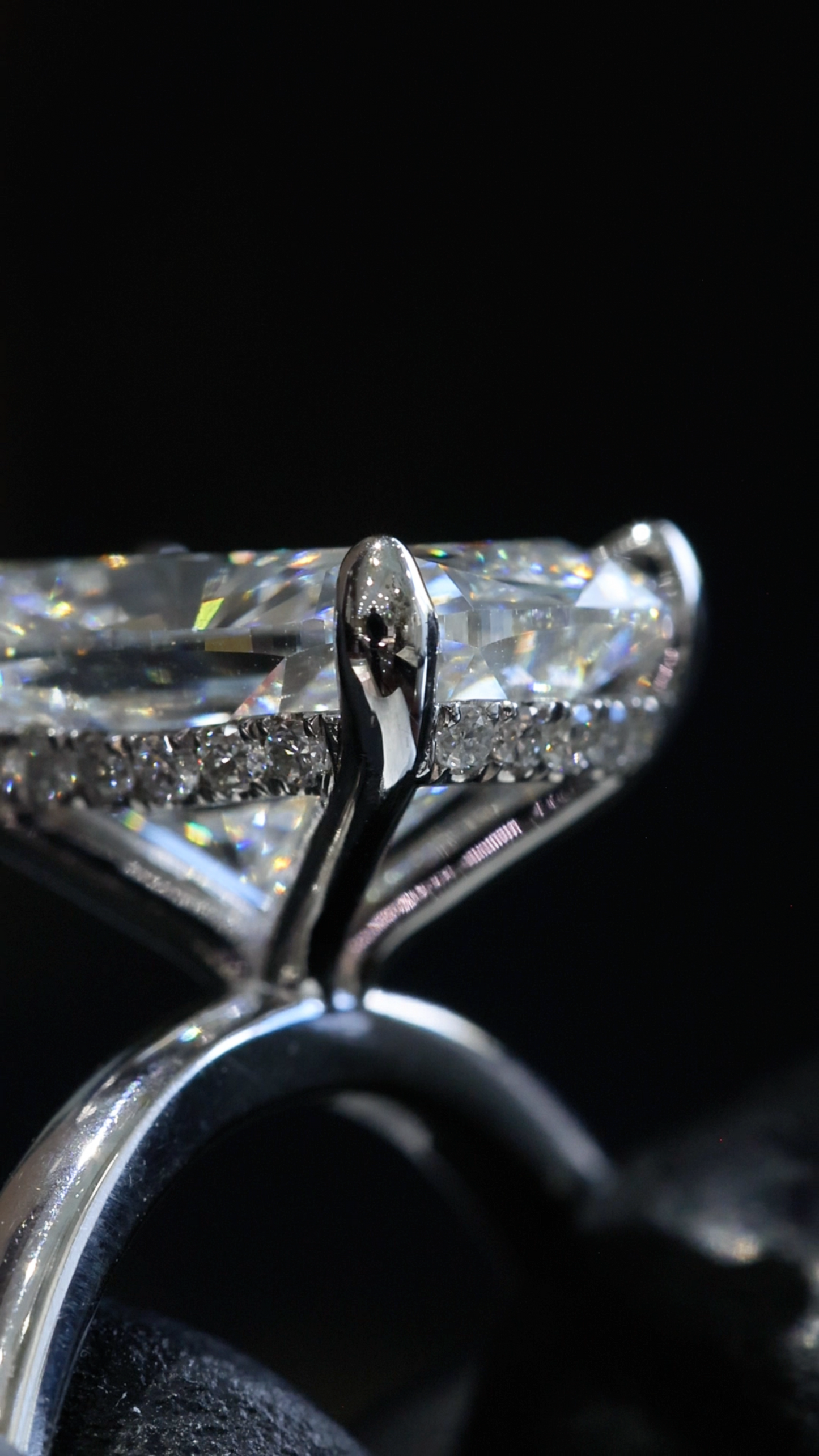 Cushion-Cut Lab-Grown Diamond Solitaire Ring in White Gold | Refined Prong Setting