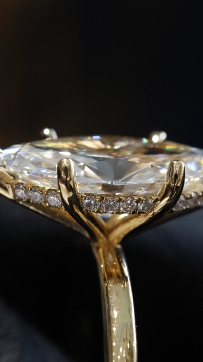 Marquise-Cut Lab-Grown Diamond Solitaire Ring in Yellow Gold | Elegant Prong Setting