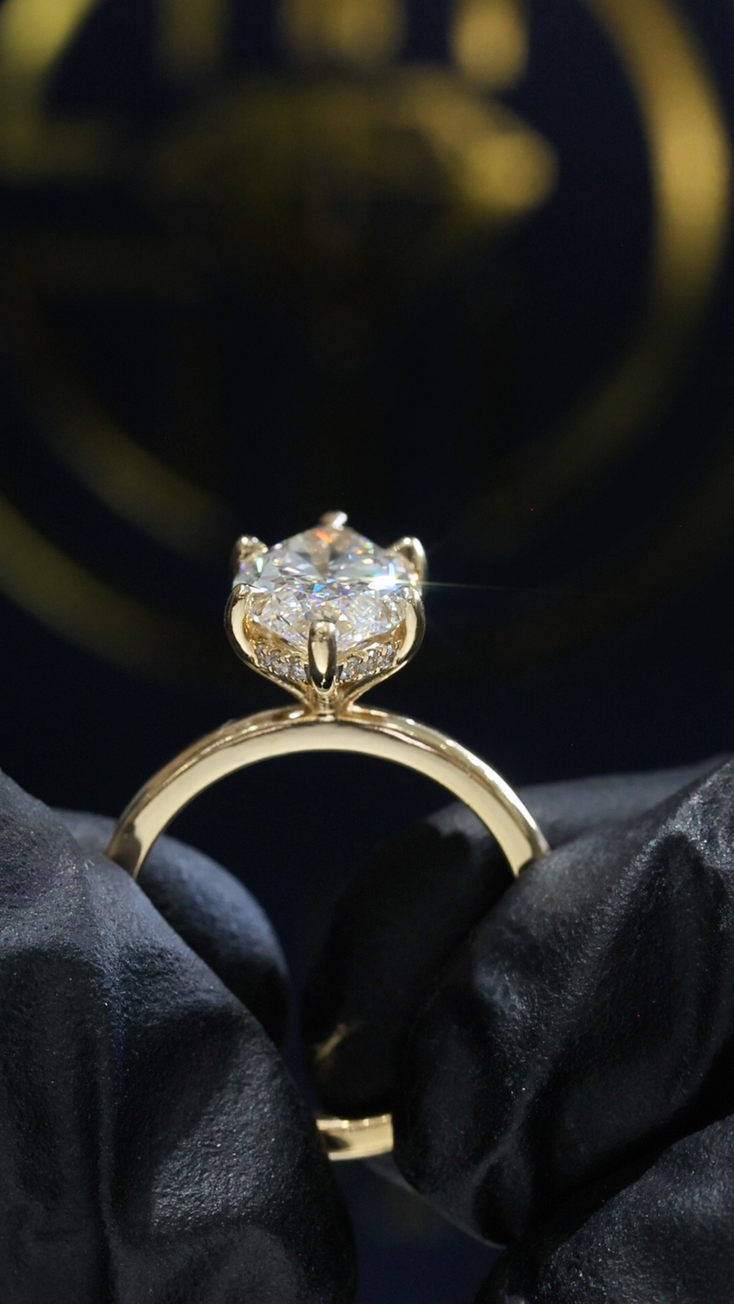 Marquise-Cut Lab-Grown Diamond Solitaire Ring in Yellow Gold | Elegant Prong Setting