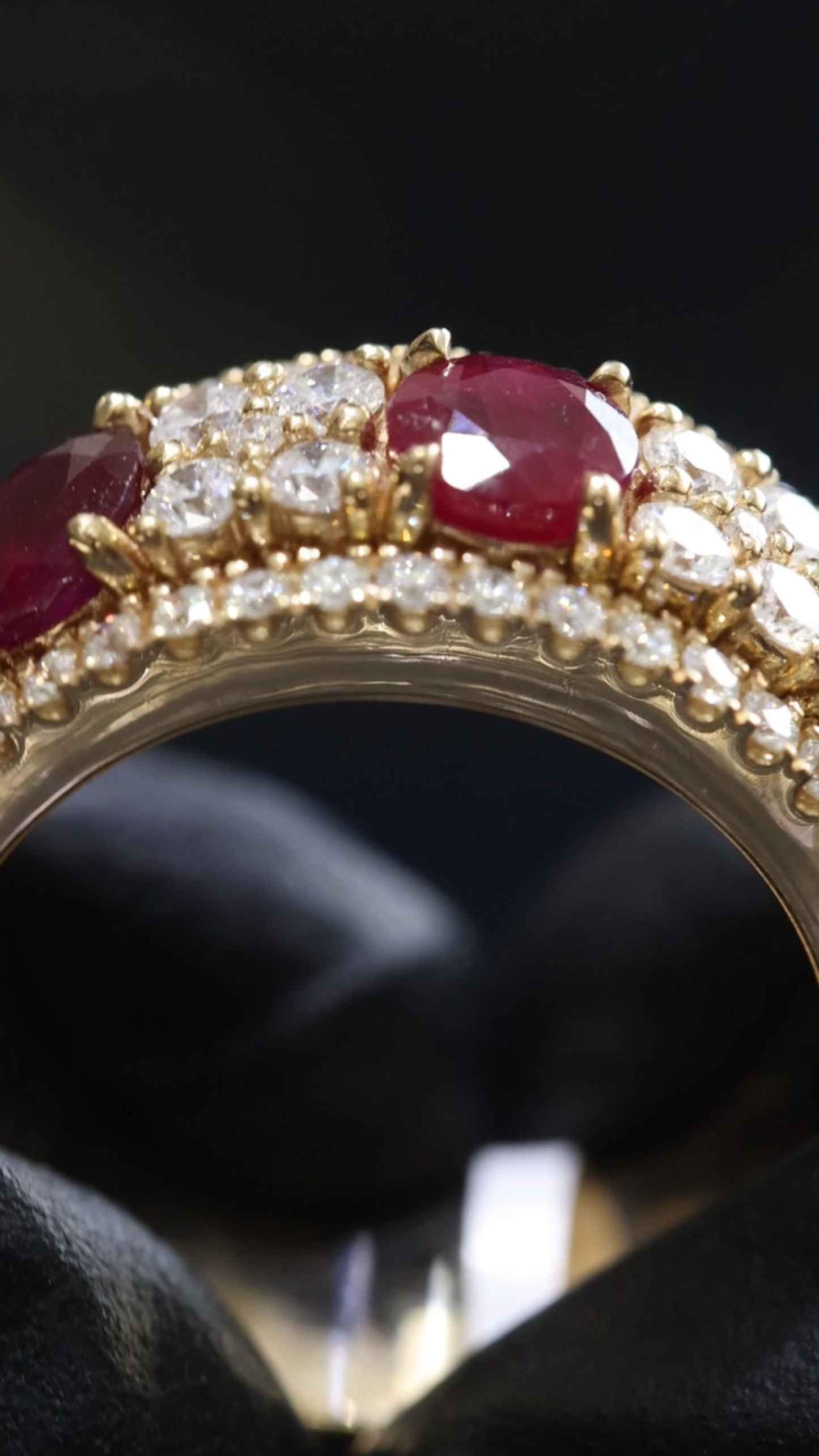 Ruby & Diamond Half Eternity Band in Yellow Gold | 3.85 CTW