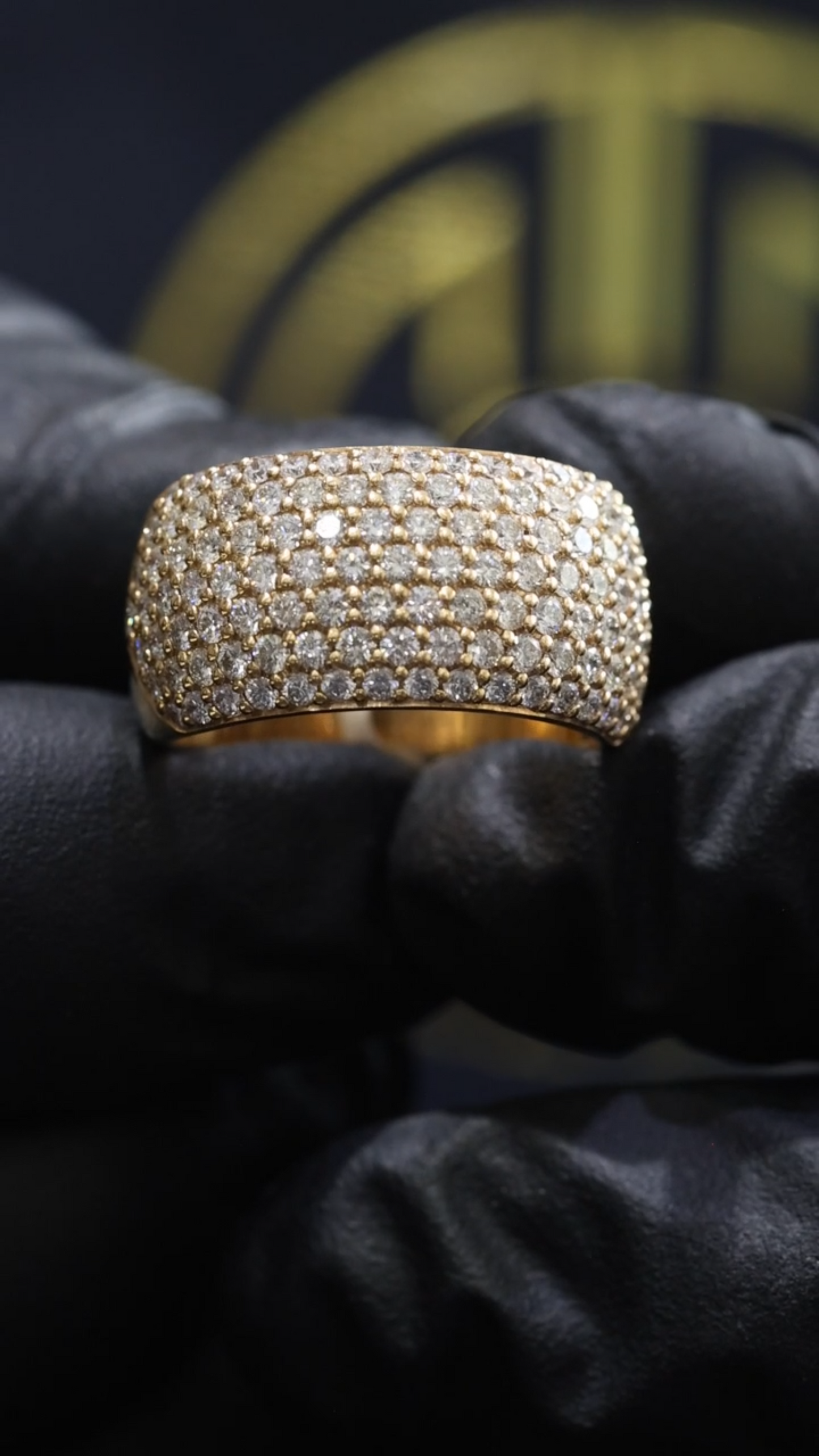 Pavé Diamond Band in Yellow Gold | 1.20 CTW