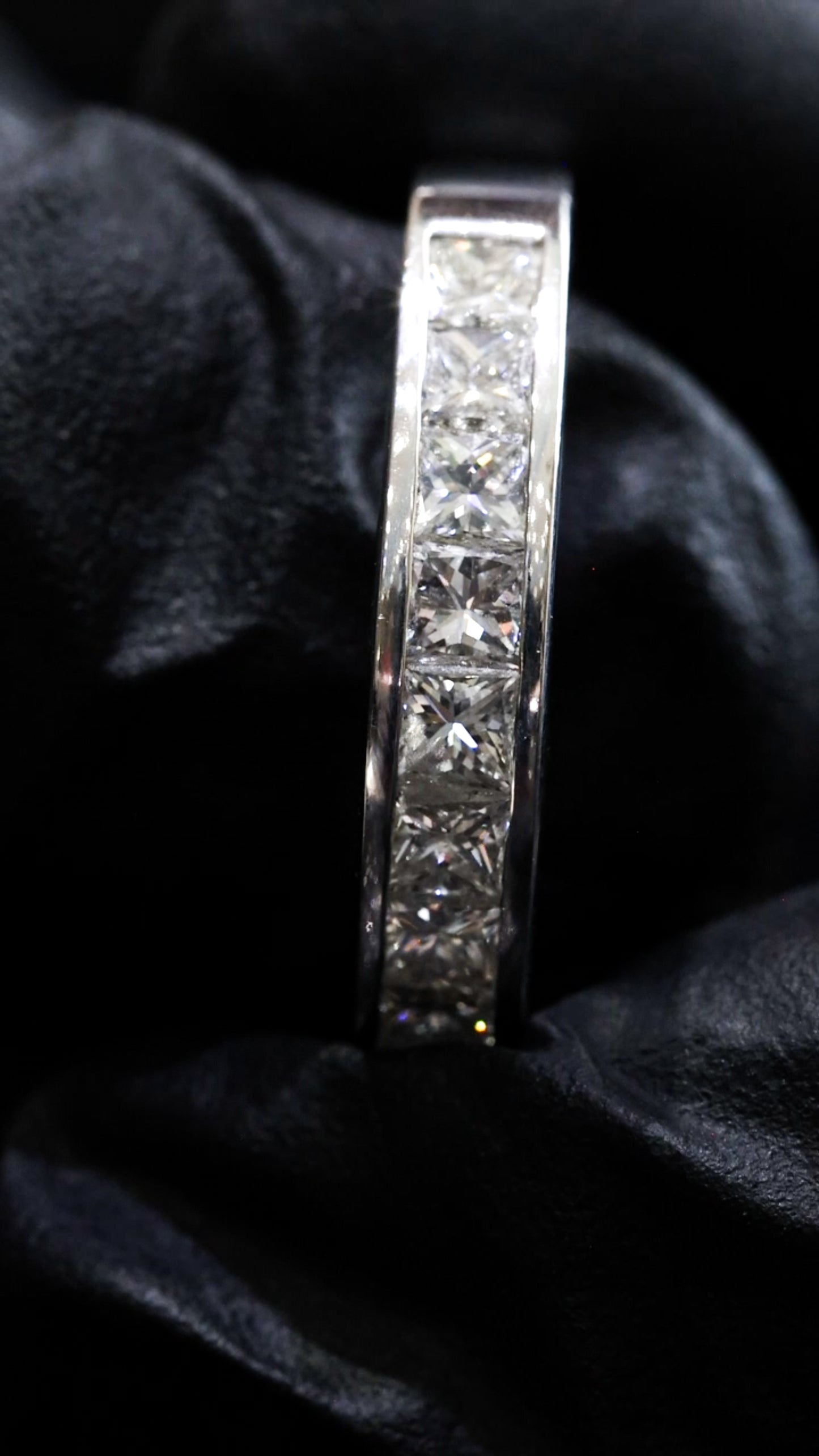 Princess Cut Diamond Half Eternity Band in White Gold | 1.20 CTW