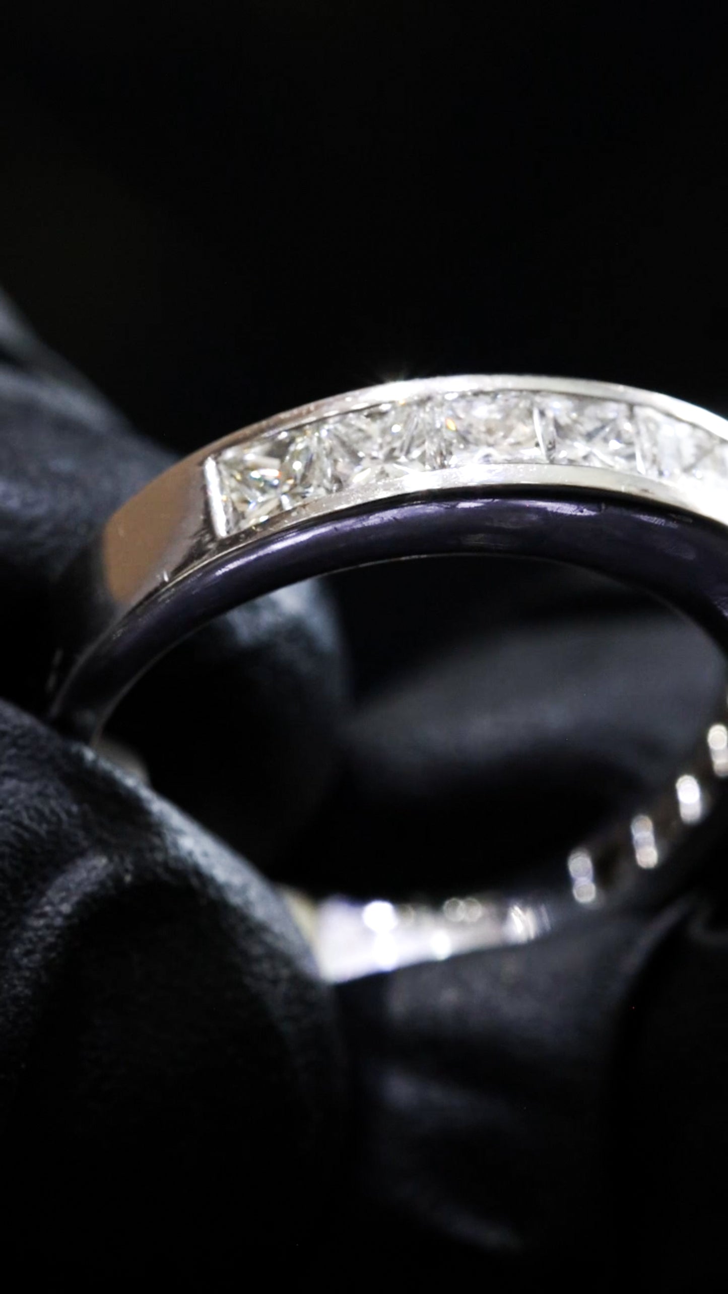 Princess Cut Diamond Half Eternity Band in White Gold | 1.20 CTW