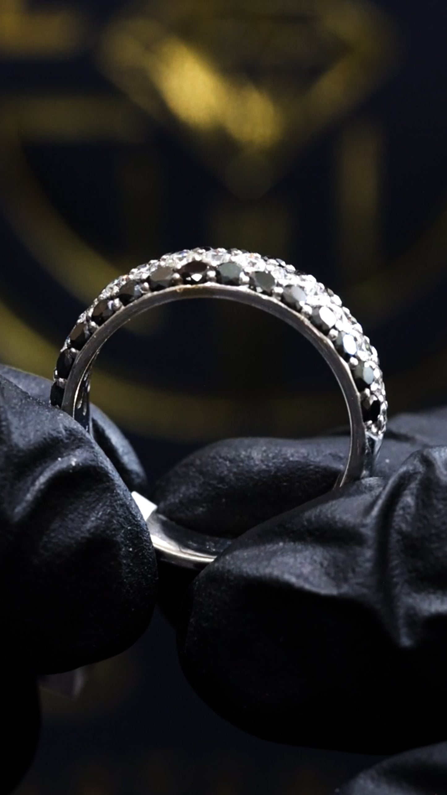 Black & White Diamond Half Eternity Band in 14K White Gold | 1.37 CTW