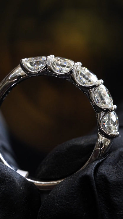 Round Diamond Half Eternity Band in 14K White Gold | 1.50 CTW