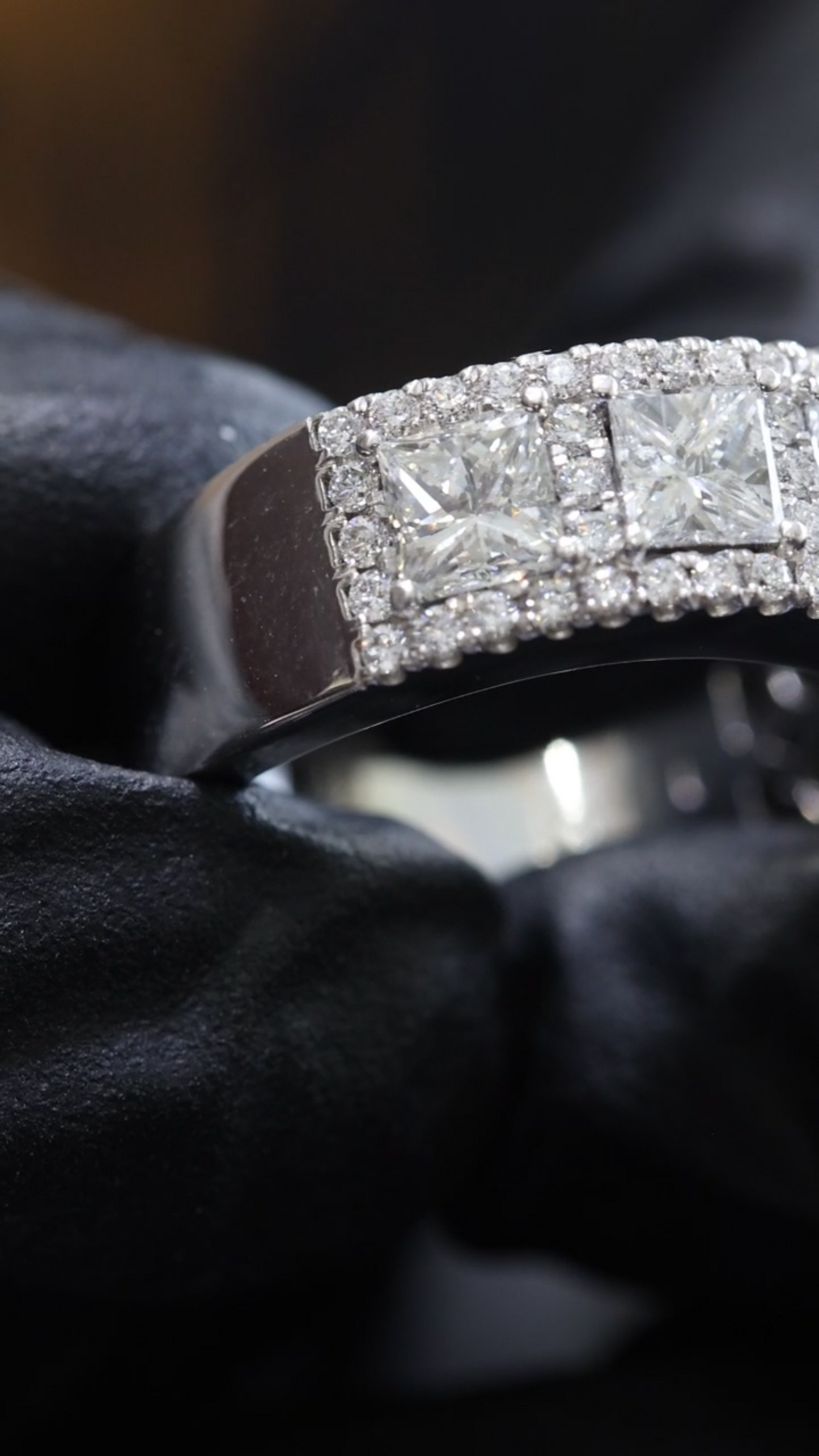 Princess Cut Diamond Half Eternity Band in 14K White Gold | 2.60 CTW