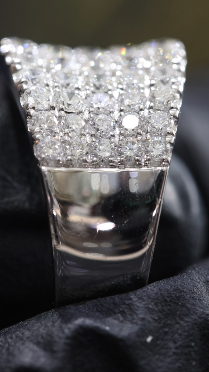 Multi-Row Round Diamond Band in White Gold | 1.89 CTW