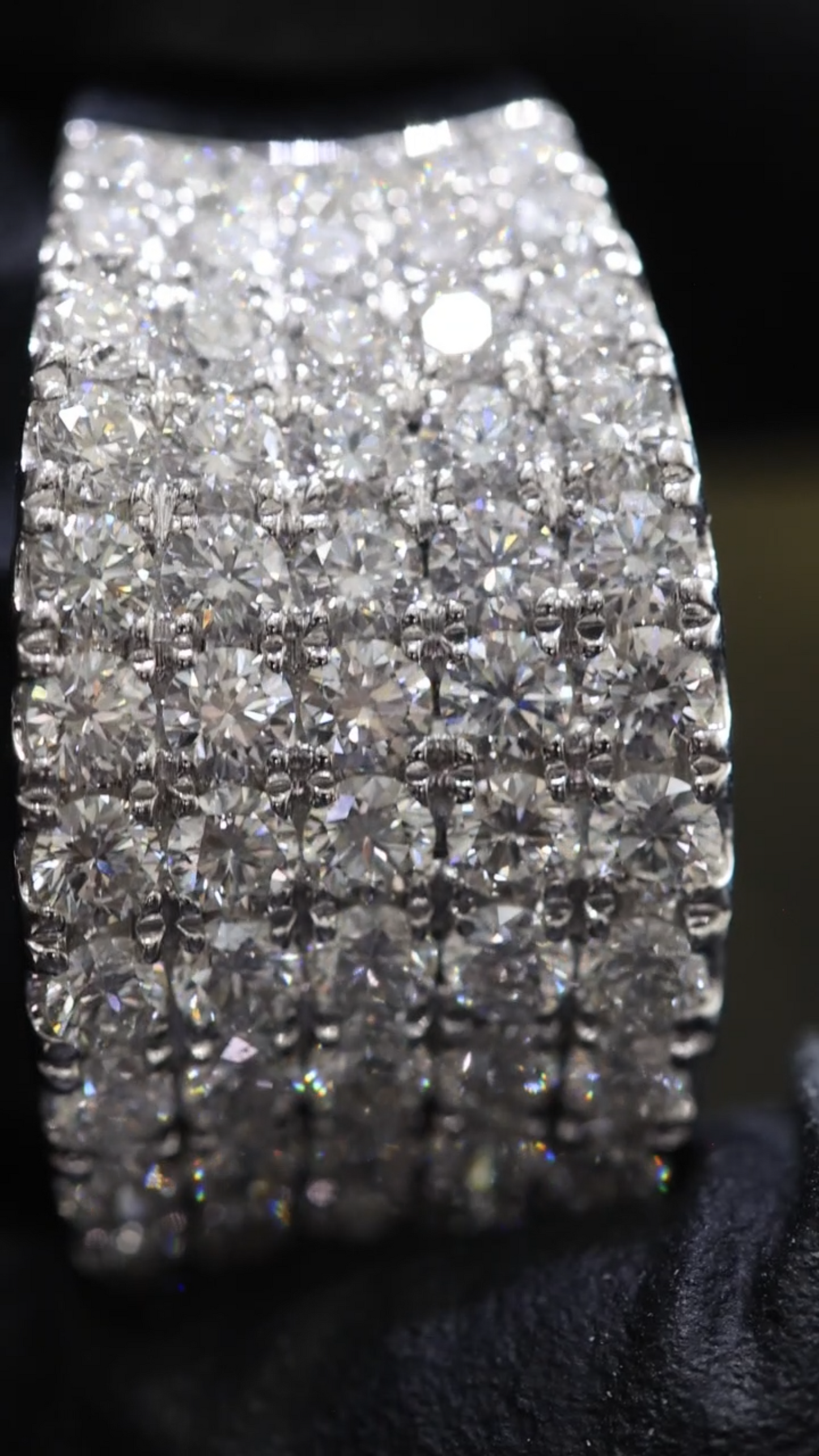 Multi-Row Round Diamond Band in White Gold | 1.89 CTW