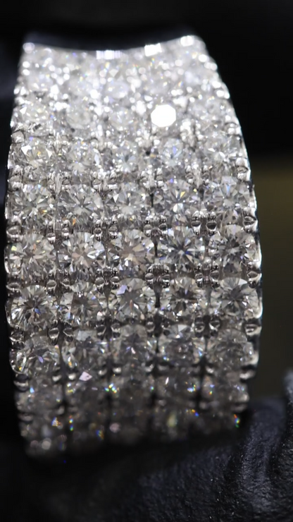Multi-Row Round Diamond Band in White Gold | 1.89 CTW