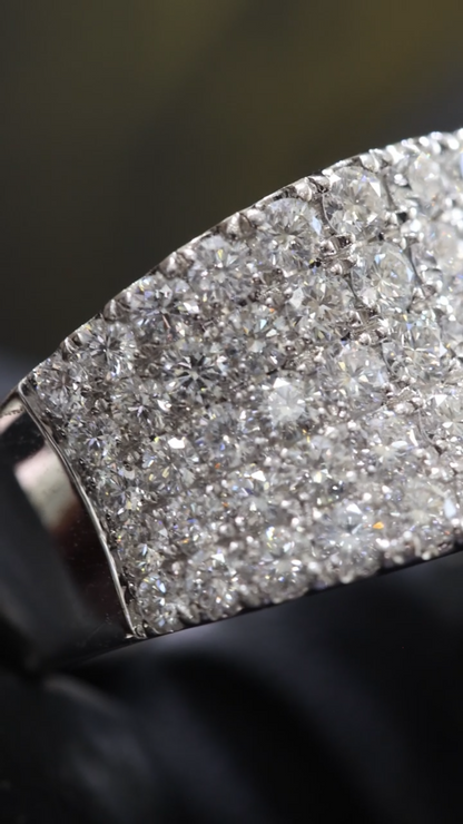 Multi-Row Round Diamond Band in White Gold | 1.89 CTW