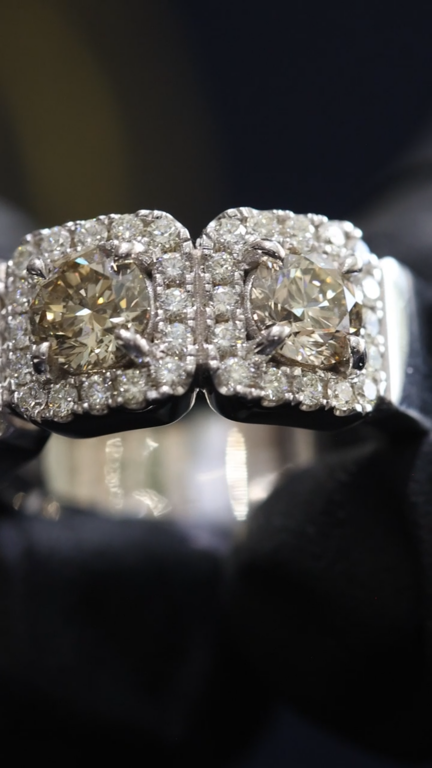 Champagne Cushion Diamond Halo Band in White Gold | 3.60 CTW