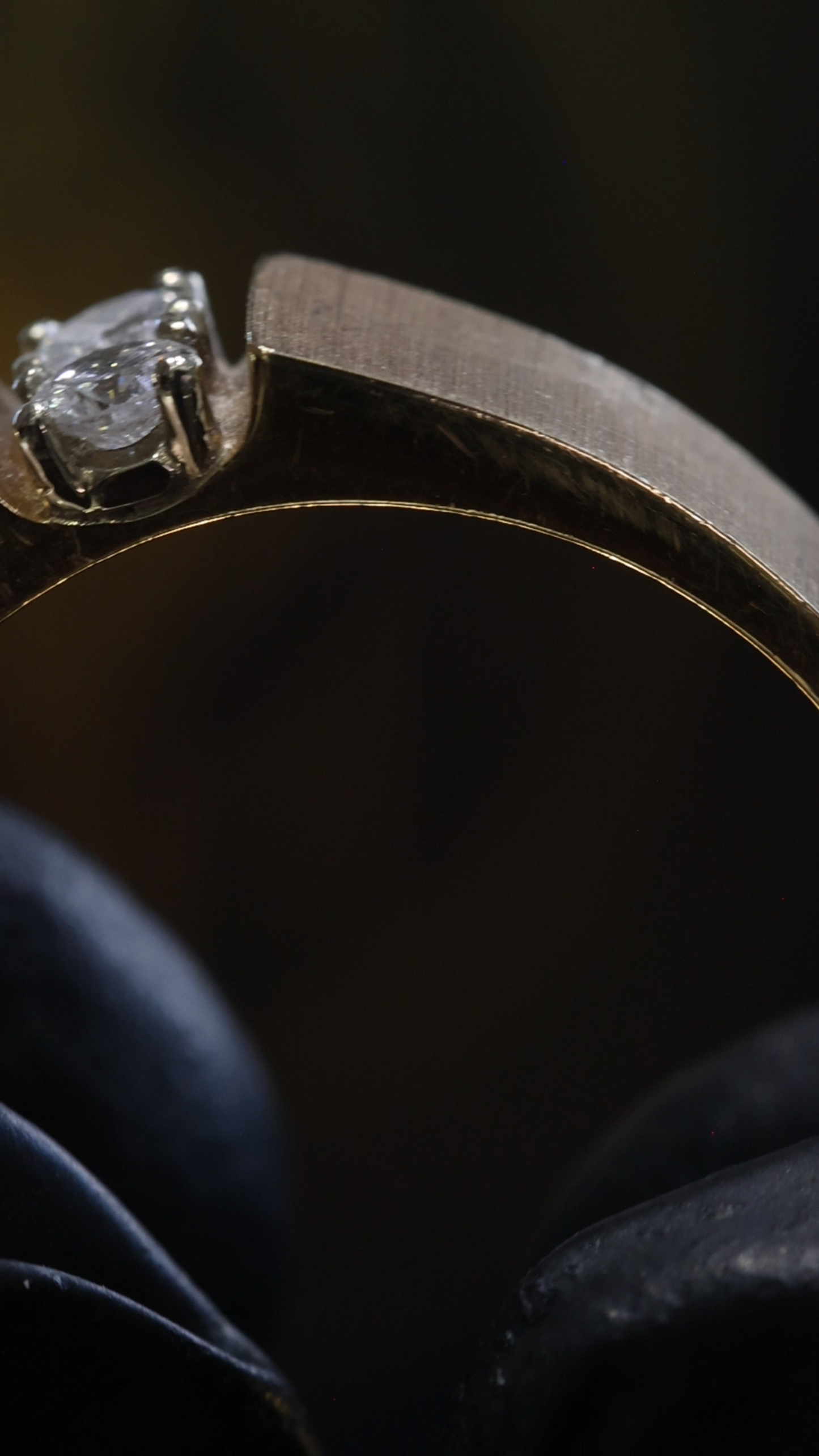 Men’s Two-Stone Diamond Wedding Band in Yellow Gold | .20 CTW