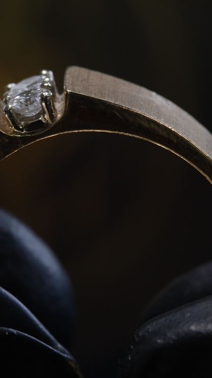 Men’s Two-Stone Diamond Wedding Band in Yellow Gold | .20 CTW