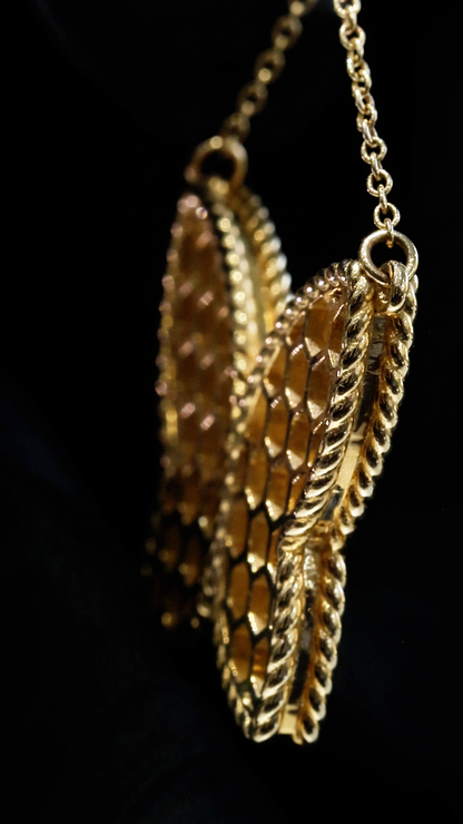 Natural Diamond Butterfly Necklace in Yellow Gold | Pavé Set Statement Design