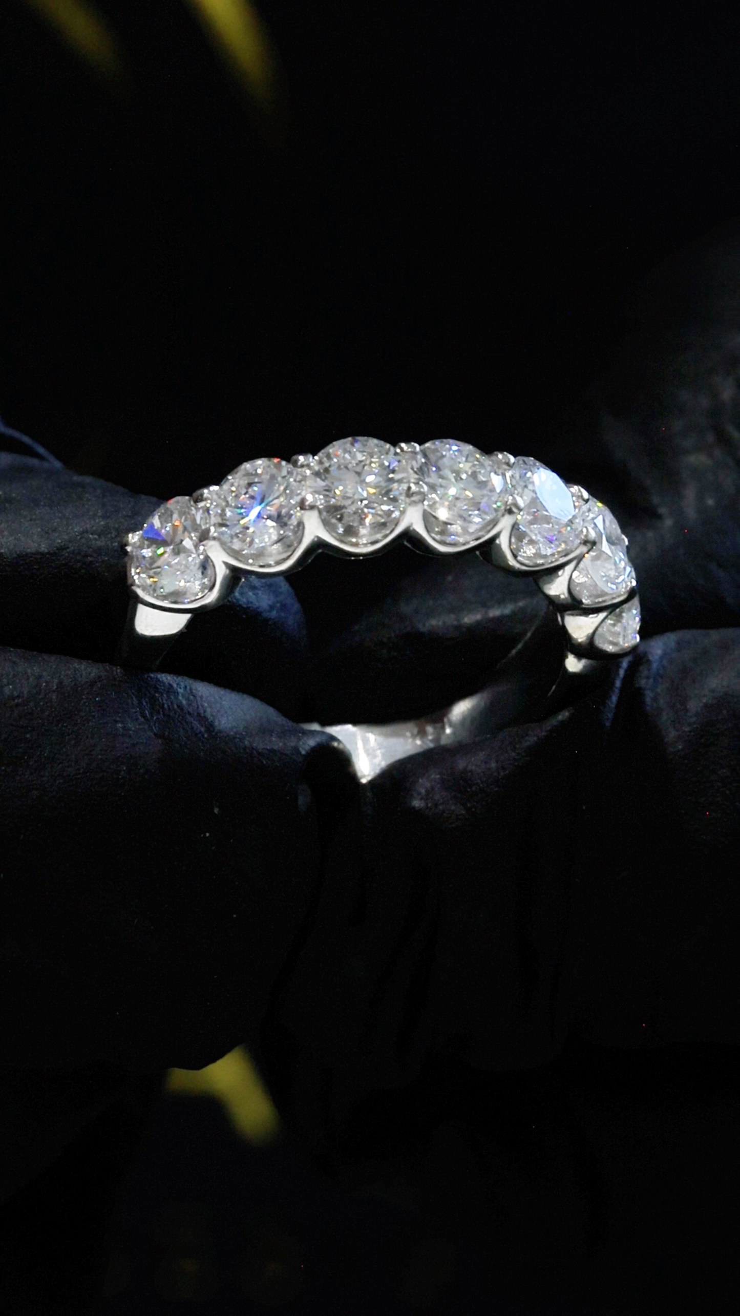 Round-Cut Lab-Grown Diamond Eternity Wedding Band in White Gold | Prong-Set Design