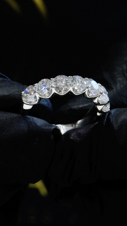Round-Cut Lab-Grown Diamond Eternity Wedding Band in White Gold | Prong-Set Design