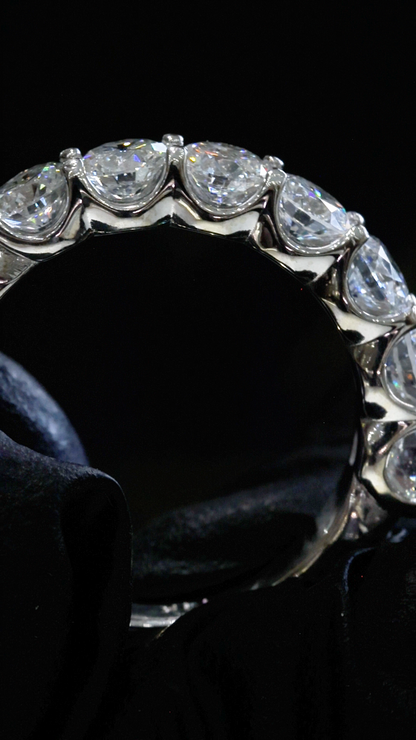 Round-Cut Lab-Grown Diamond Eternity Wedding Band in White Gold | Prong-Set Design