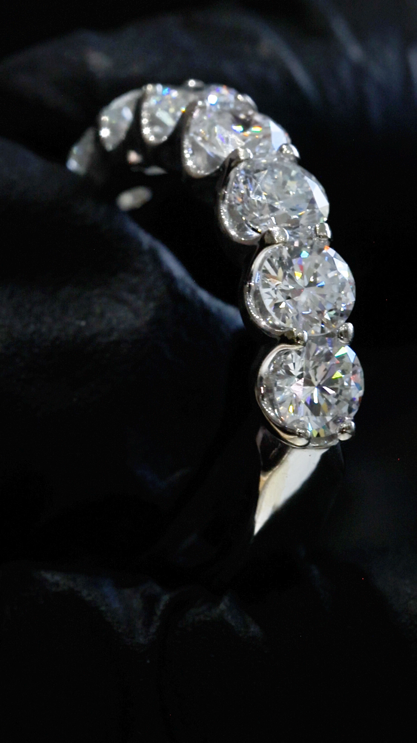 Round-Cut Lab-Grown Diamond Eternity Wedding Band in White Gold | Prong-Set Design