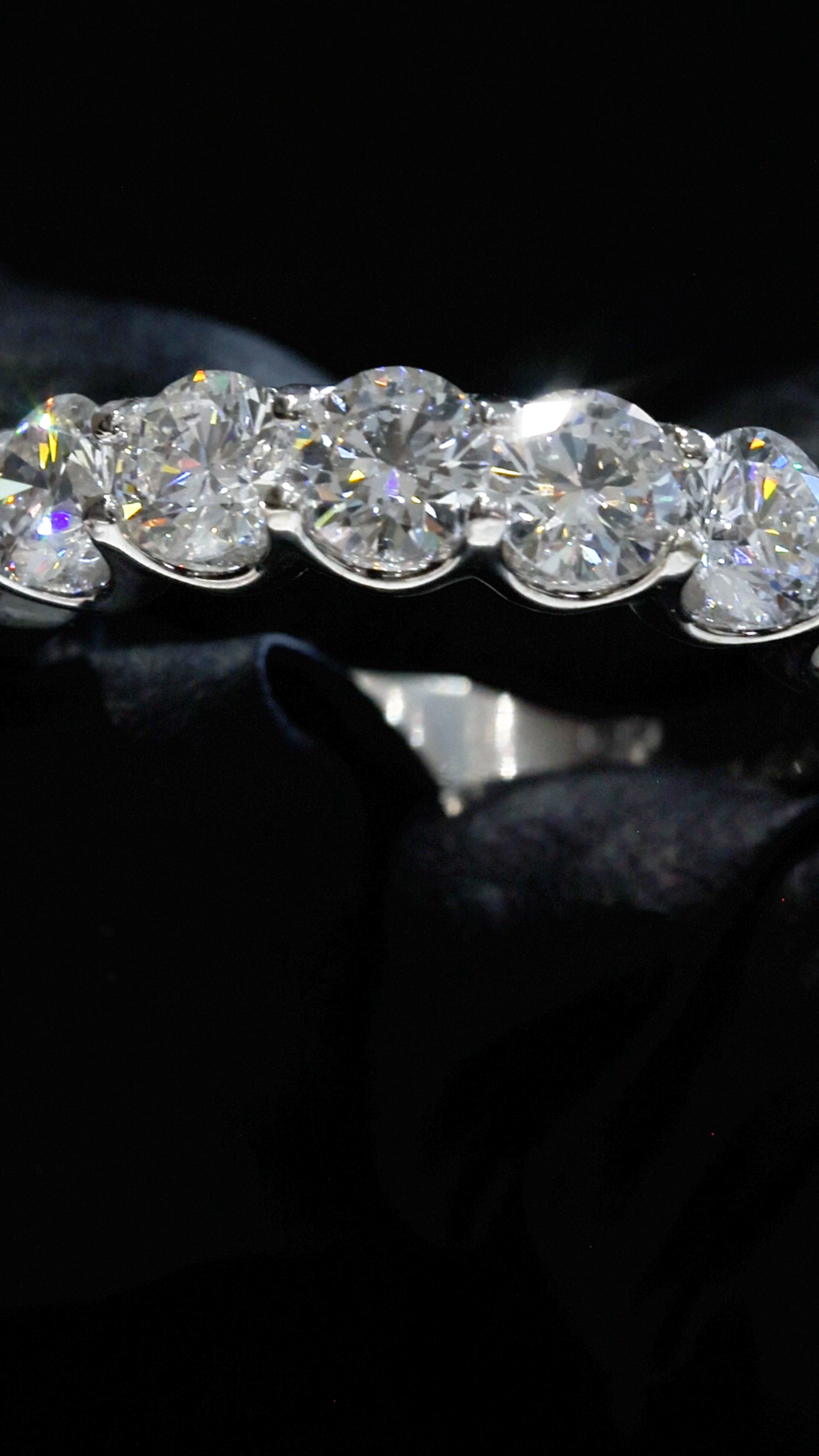Round-Cut Lab-Grown Diamond Eternity Wedding Band in White Gold | Prong-Set Design