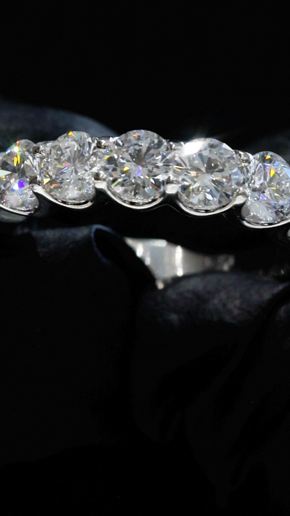 Round-Cut Lab-Grown Diamond Eternity Wedding Band in White Gold | Prong-Set Design