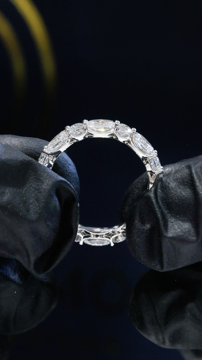 Round-Cut Lab-Grown Diamond Eternity Wedding Band in White Gold | Prong-Set Design