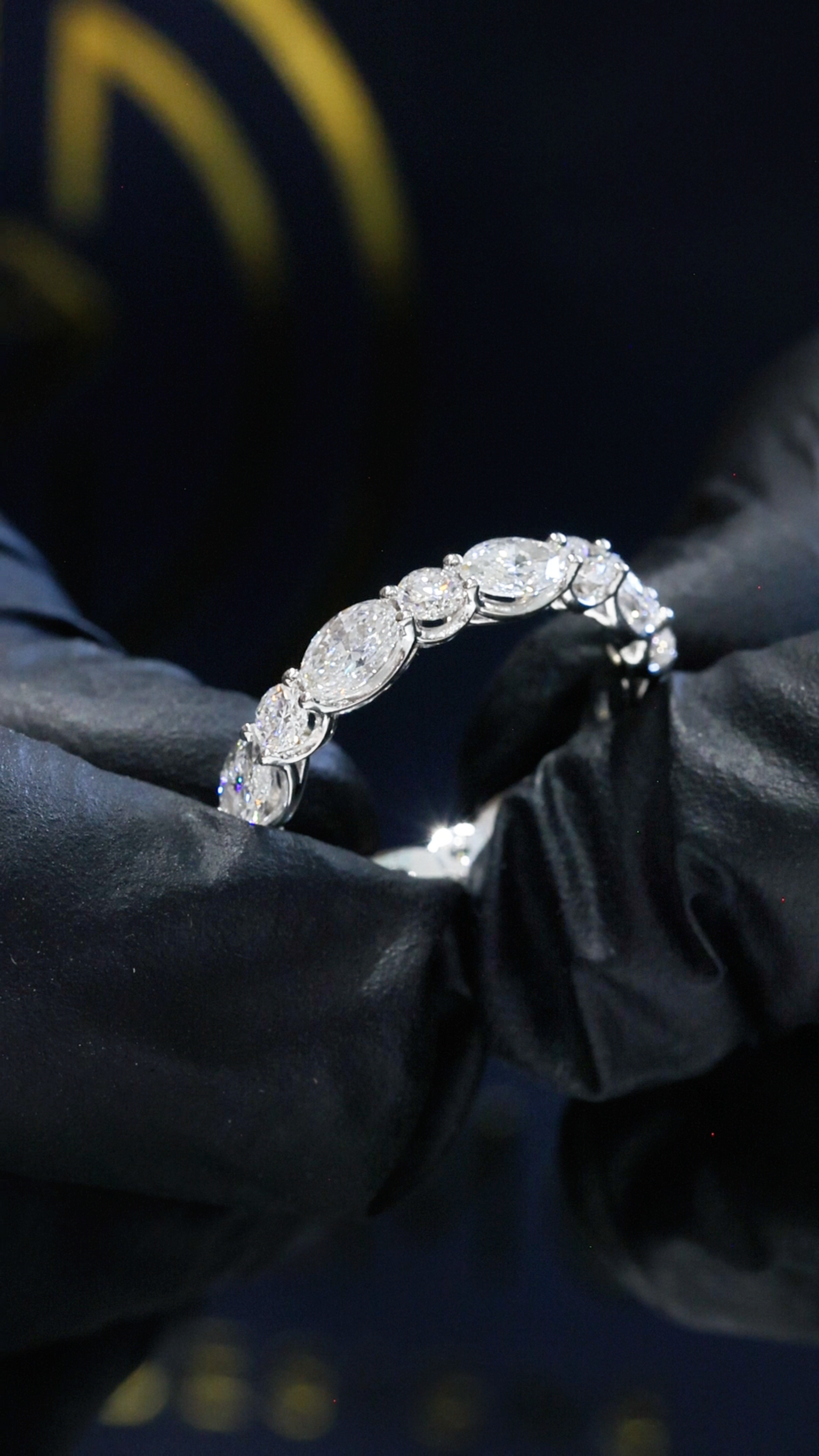 Round-Cut Lab-Grown Diamond Eternity Wedding Band in White Gold | Prong-Set Design