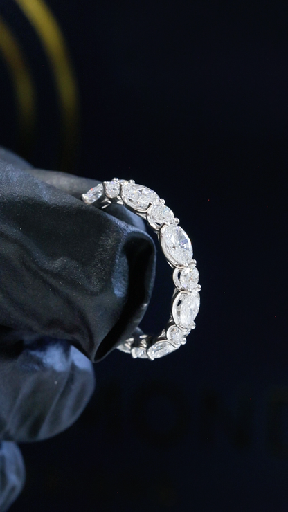 Round-Cut Lab-Grown Diamond Eternity Wedding Band in White Gold | Prong-Set Design