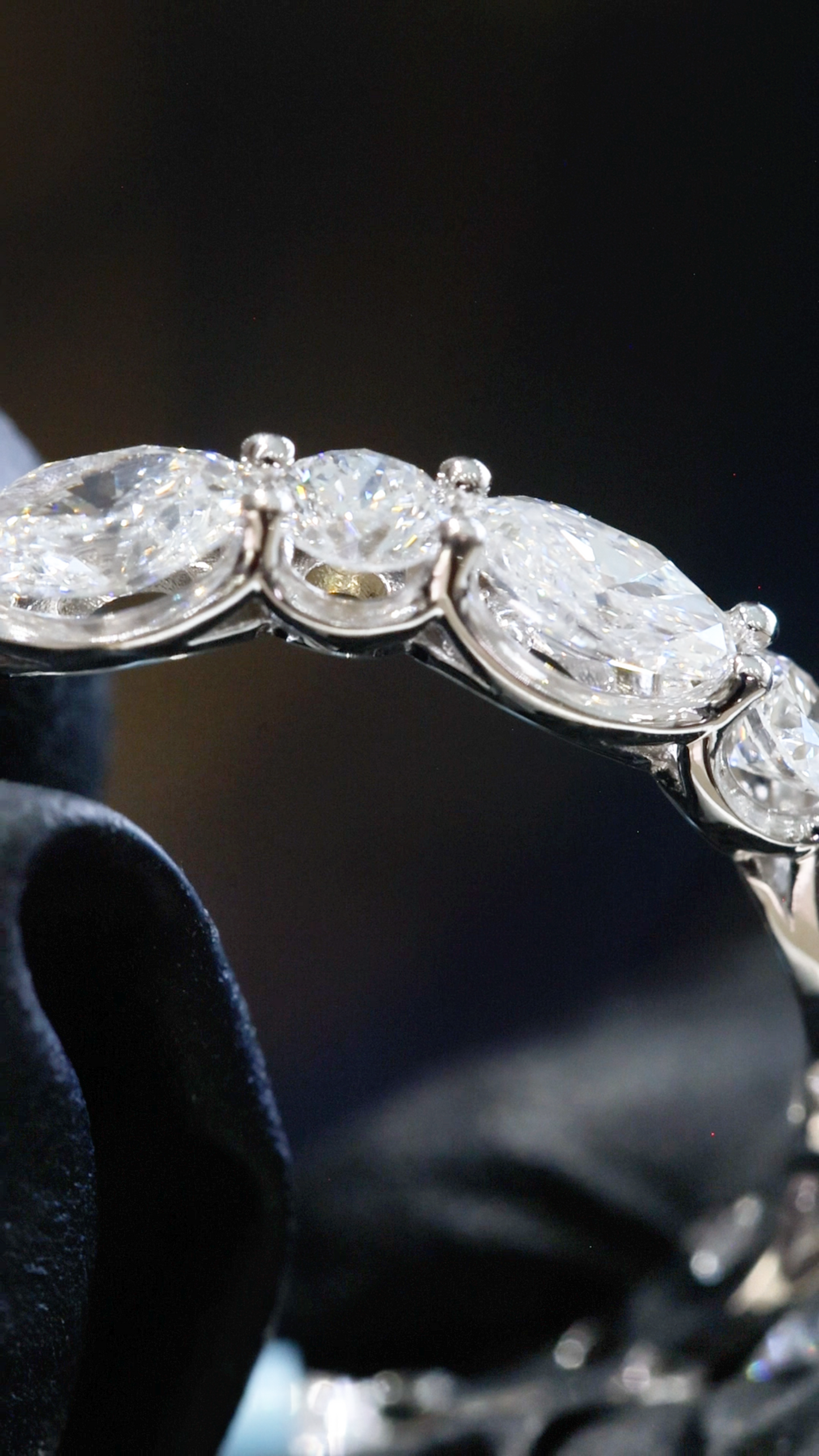 Round-Cut Lab-Grown Diamond Eternity Wedding Band in White Gold | Prong-Set Design