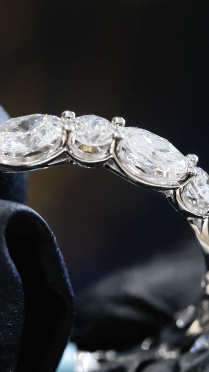 Round-Cut Lab-Grown Diamond Eternity Wedding Band in White Gold | Prong-Set Design