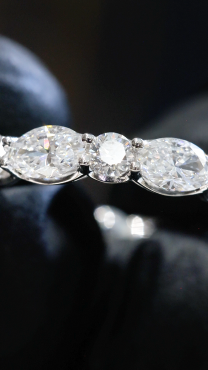Round-Cut Lab-Grown Diamond Eternity Wedding Band in White Gold | Prong-Set Design