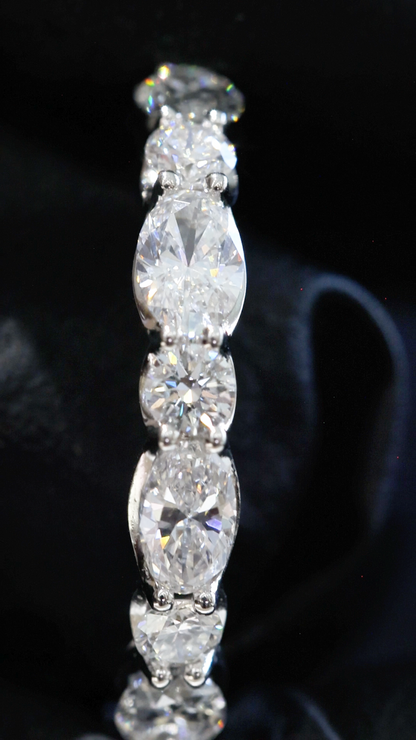 Round-Cut Lab-Grown Diamond Eternity Wedding Band in White Gold | Prong-Set Design