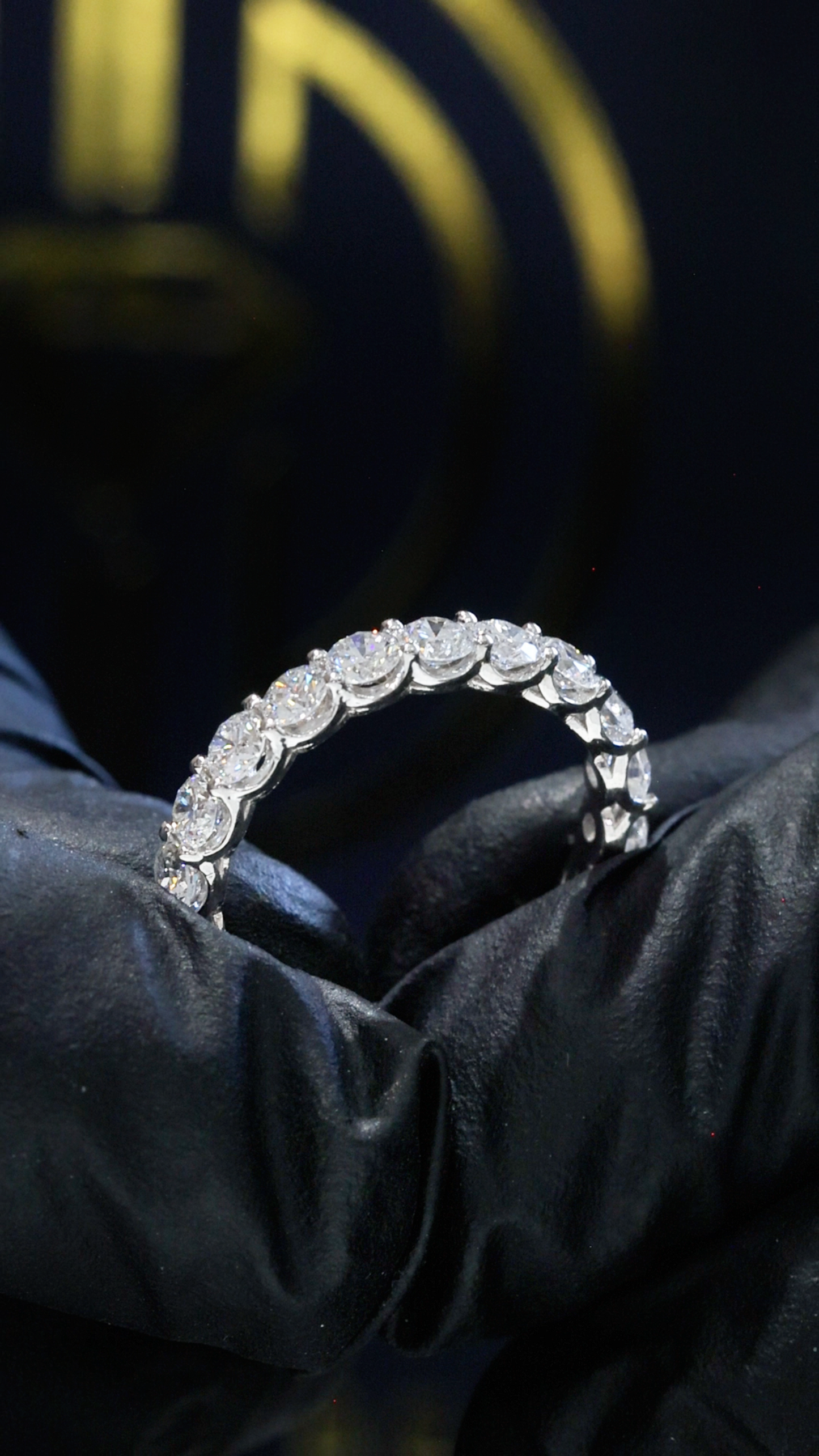 Round-Cut Lab-Grown Diamond Eternity Wedding Band in White Gold | Prong-Set Design