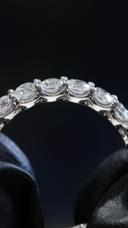 Round-Cut Lab-Grown Diamond Eternity Wedding Band in White Gold | Prong-Set Design