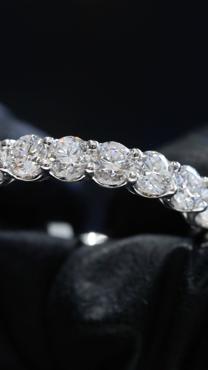 Round-Cut Lab-Grown Diamond Eternity Wedding Band in White Gold | Prong-Set Design