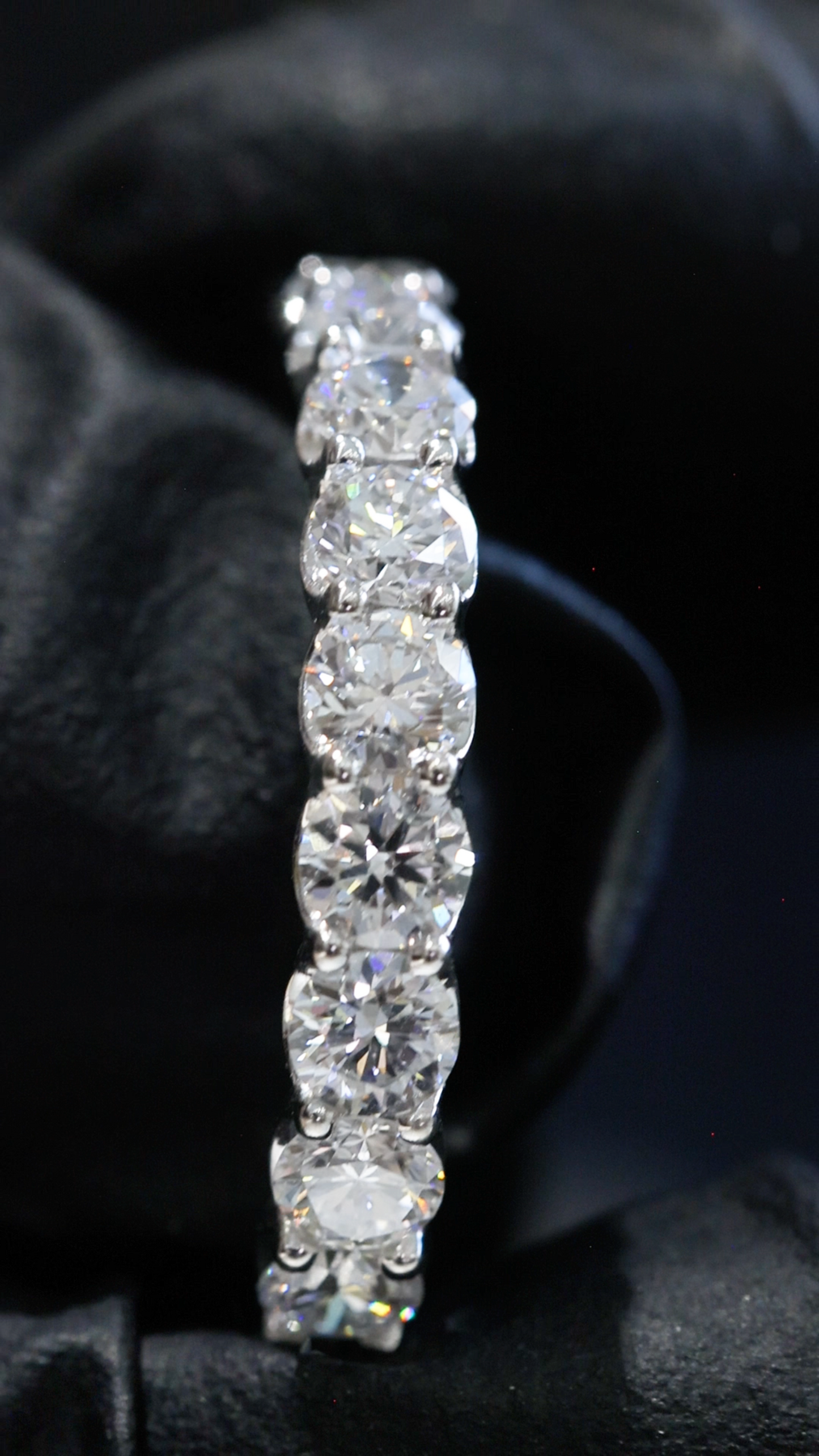 Round-Cut Lab-Grown Diamond Eternity Wedding Band in White Gold | Prong-Set Design