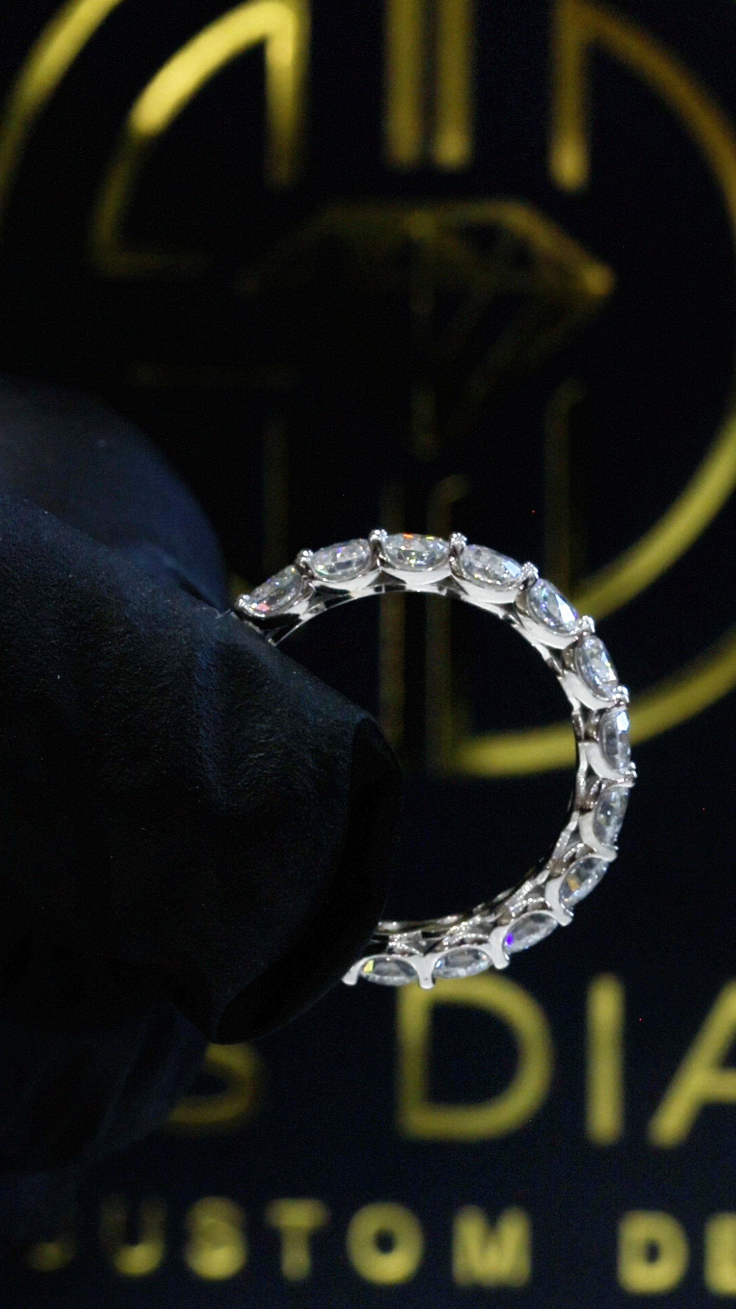 Round-Cut Lab-Grown Diamond Eternity Wedding Band in White Gold | Prong-Set Design