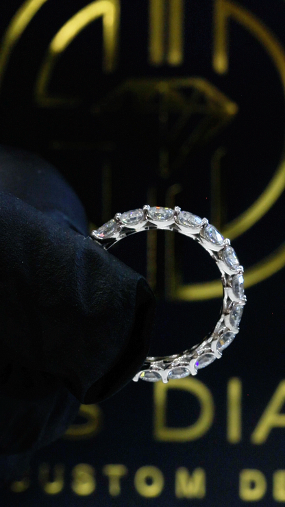Round-Cut Lab-Grown Diamond Eternity Wedding Band in White Gold | Prong-Set Design