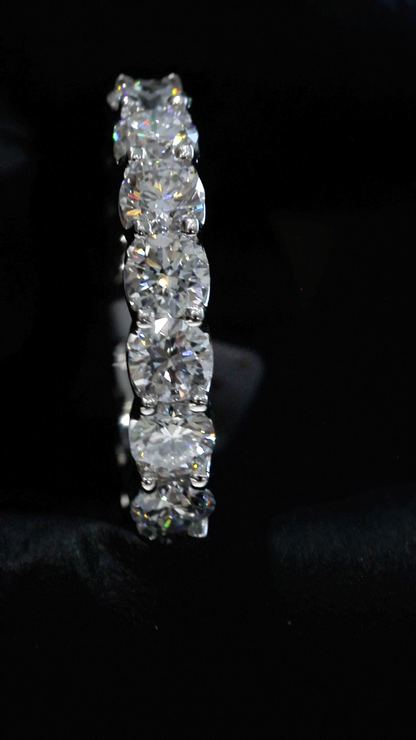 Round-Cut Lab-Grown Diamond Eternity Wedding Band in White Gold | Prong-Set Design