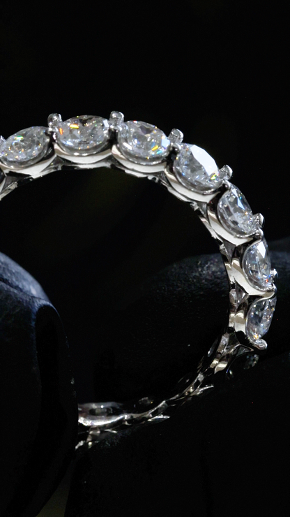 Round-Cut Lab-Grown Diamond Eternity Wedding Band in White Gold | Prong-Set Design