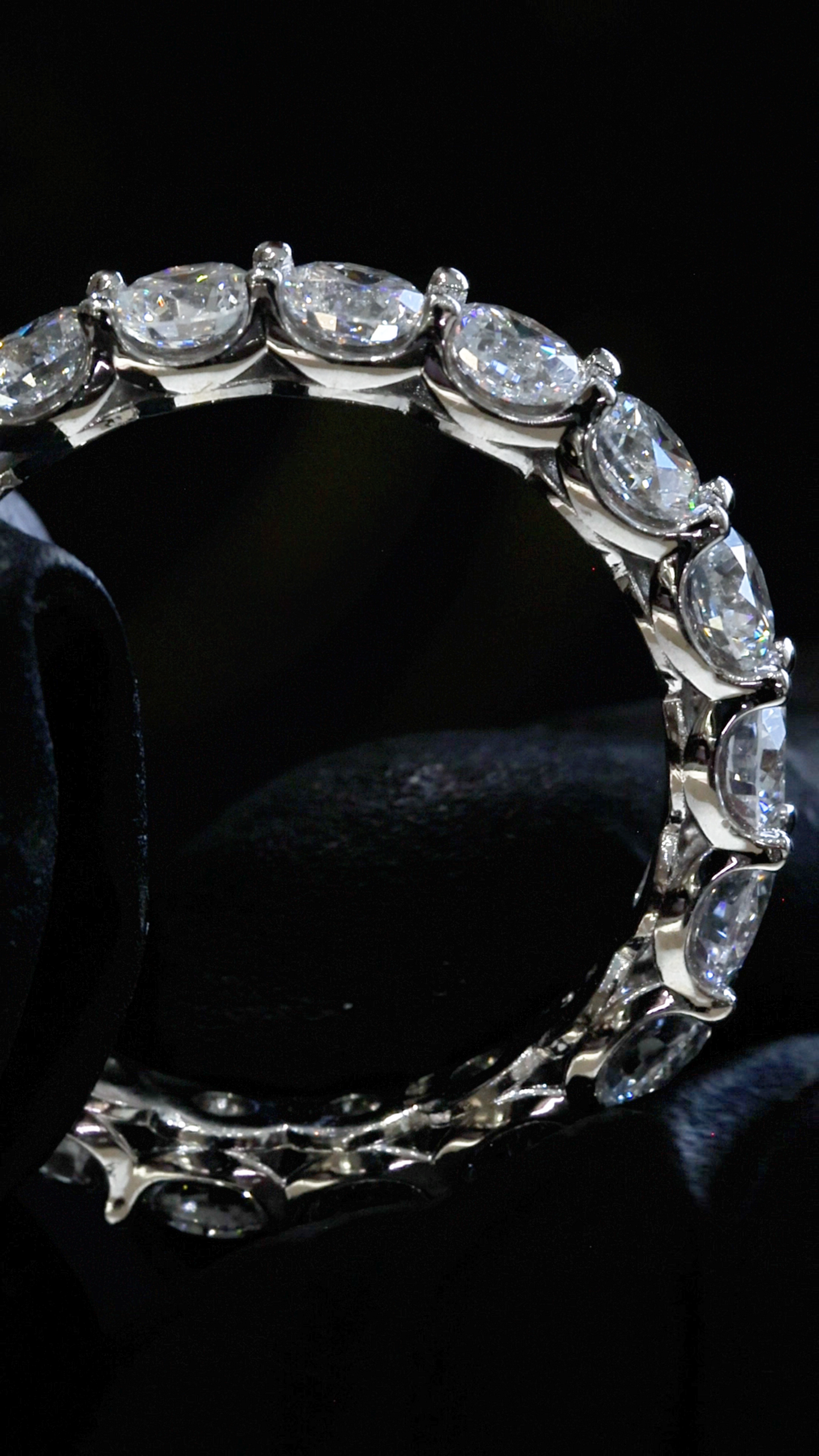 Round-Cut Lab-Grown Diamond Eternity Wedding Band in White Gold | Prong-Set Design