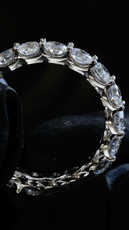 Round-Cut Lab-Grown Diamond Eternity Wedding Band in White Gold | Prong-Set Design