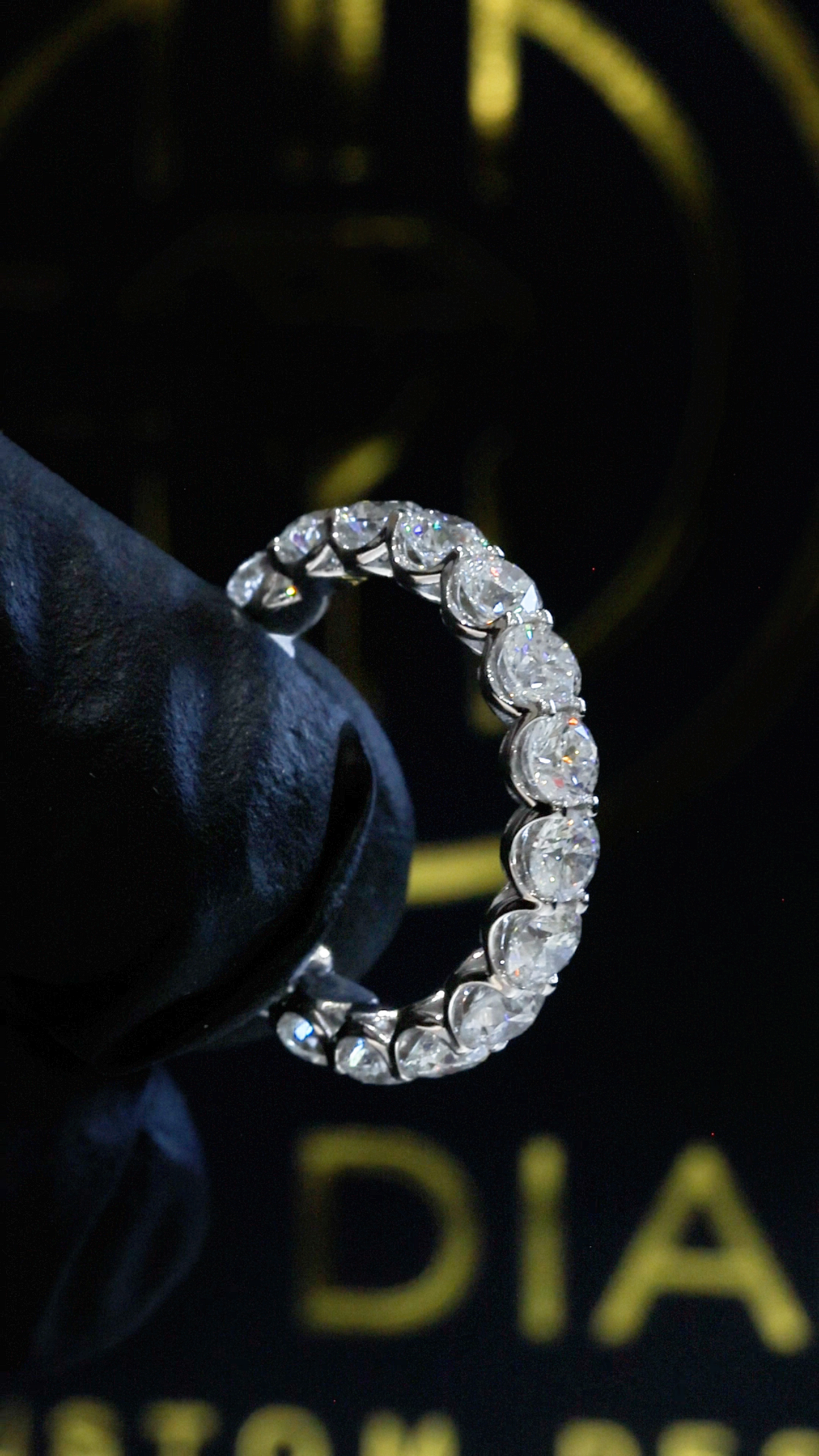 Round-Cut Natural Diamond Eternity Wedding Band in White Gold | Prong-Set Design