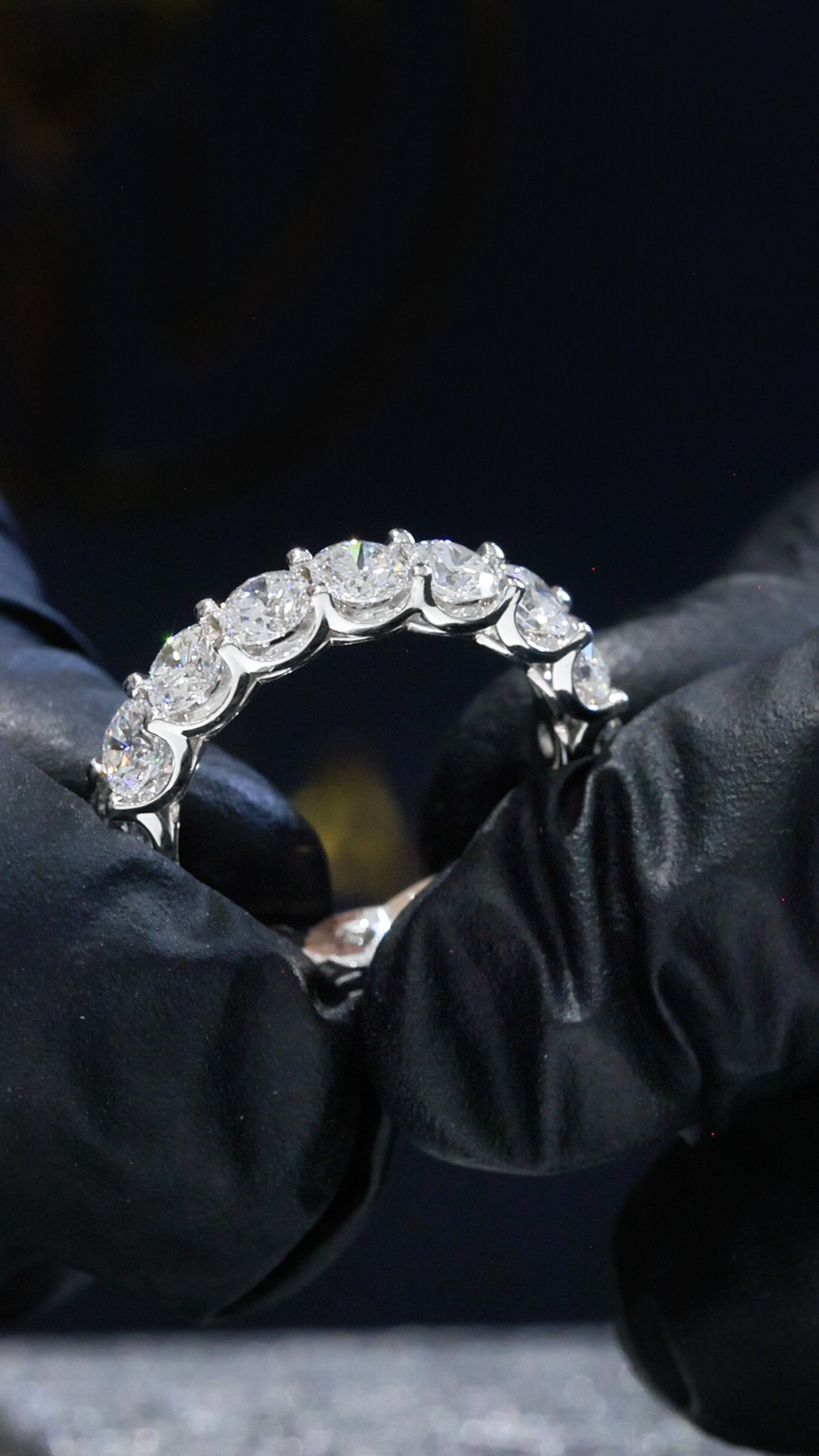 Round-Cut Lab-Grown Diamond Eternity Wedding Band in White Gold | Prong-Set Design
