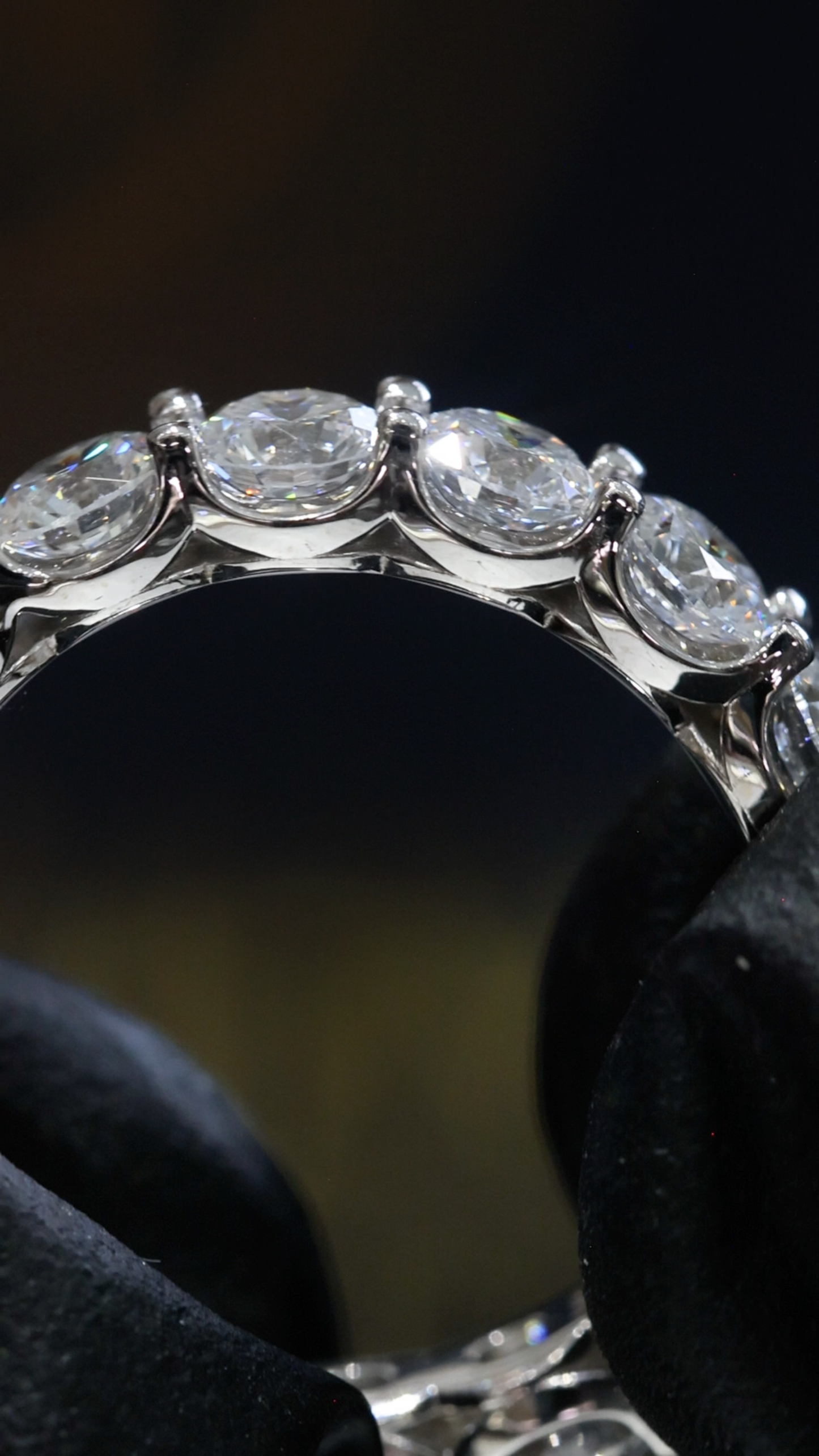 Round-Cut Lab-Grown Diamond Eternity Wedding Band in White Gold | Prong-Set Design